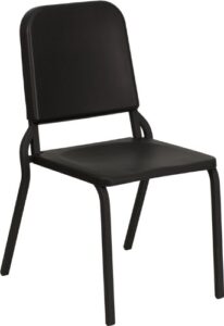 Flash Furniture HERCULES Series Silla de música/banda de melodía apilable de alta densidad negra