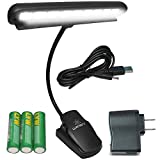 Lumiens L9 - Clip de luz para atril de música - Lámpara LED para músicos para todos los atriles de música, pianos, fosos de orquesta, mesas de trabajo, escritorios y más - N.° 1 entre las luces de atril de música - Alimentado por pilas AA