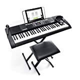 Alesis Melody 61 MKII - Teclado musical de 61 teclas / Piano digital con altavoces integrados, auriculares, micrófono, soporte para piano, atril y taburete