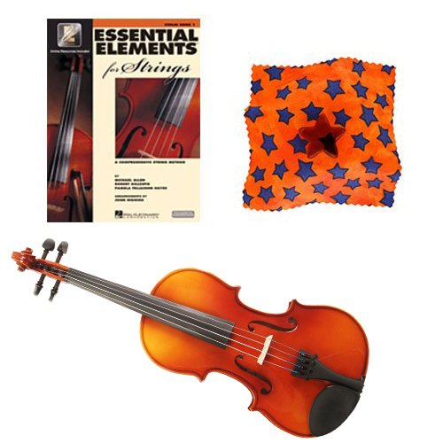 Knilling Europa 1/2 tamaño Violin Outfit (3K) - con elementos esenciales para cuerdas Violin Book 1 - con BONUS Star Rosin