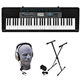 Paquete de teclado premium Casio CTK-2550 PPK de 61 teclas con soporte, auriculares y fuente de alimentación