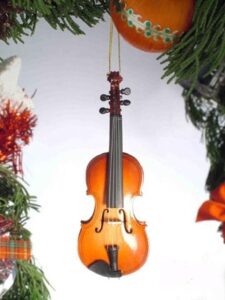 adorno navideño de violín