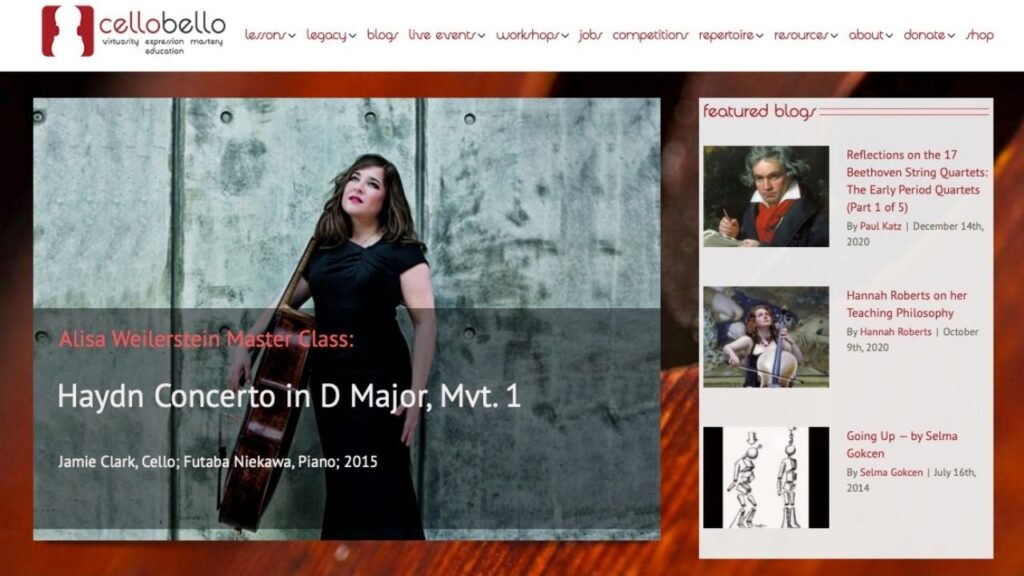 Sitio web de CelloBello