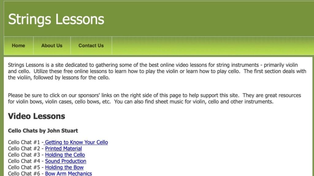 Sitio web de lecciones de cuerda