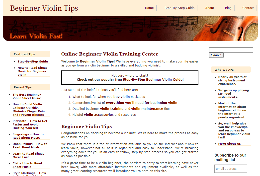 Consejos de violín para principiantes - lecciones de violín en línea