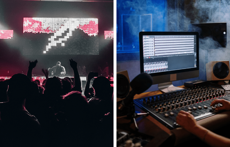 Una comparación lado a lado de DJ y productor